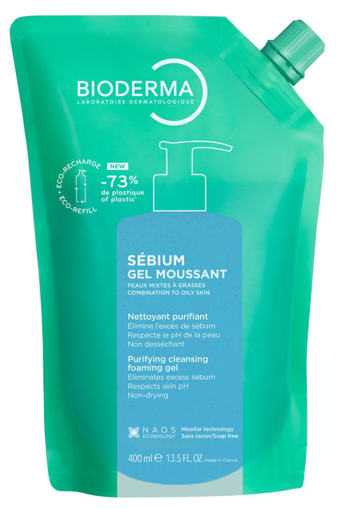 Bioderma Sebium Измиващ гел за комбинирана и мазна кожа 400 мл Пълнител