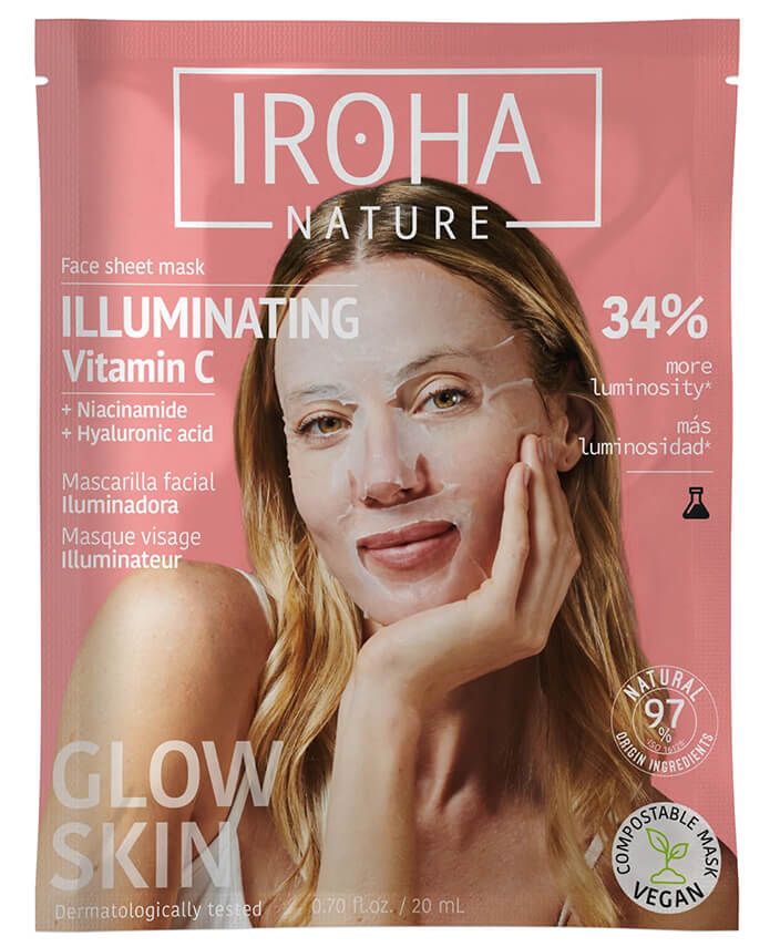 Iroha Nature Биоразградима антиоксидантна лист маска с Витамин С