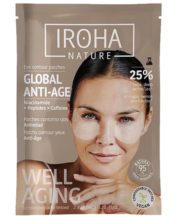 Iroha Nature Биоразградими пачове за очи с ниацинамид и пептиди 1 чифт