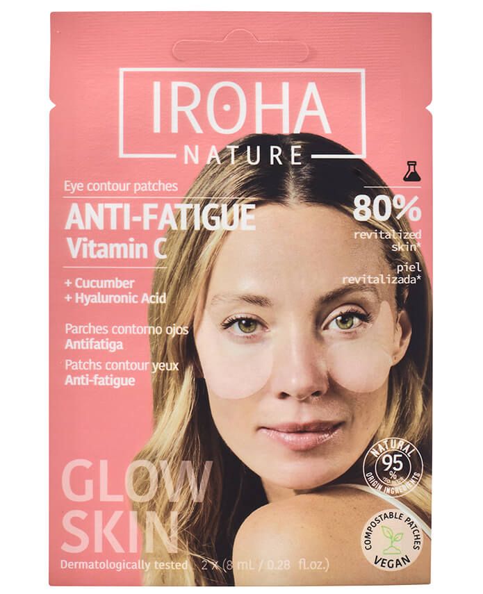 Iroha Nature Биоразградими пачове за очи с витамин С, краставица и хиалуронова киселина 1 чифт