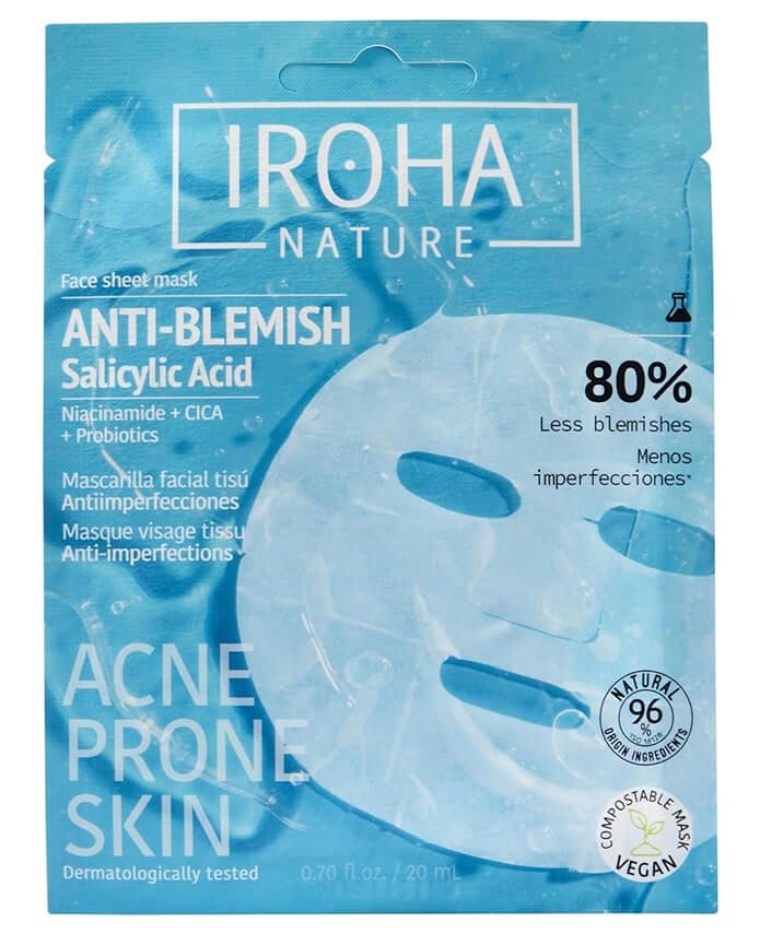Iroha Nature Биоразградима лист маска за проблемна кожа със салицилова киселина