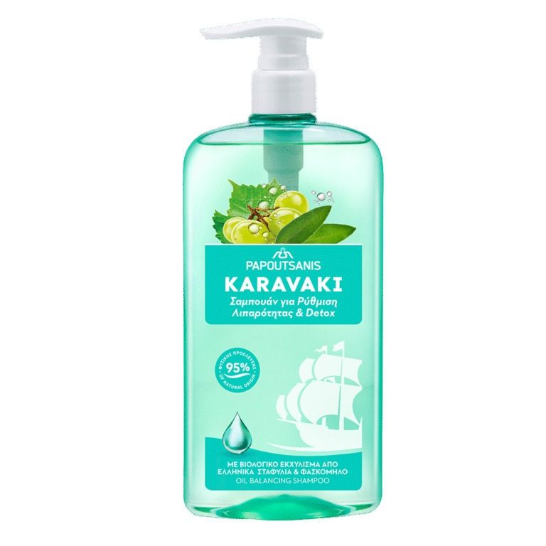Шампоан Karvaki Oil balance & detox 600 мл Papoutsanis