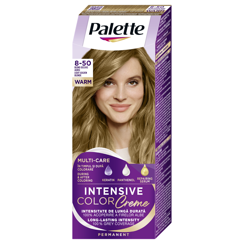 Palette Intensive Color Creme Дълготрайна крем боя за коса 8-50 Light Golden Blonde