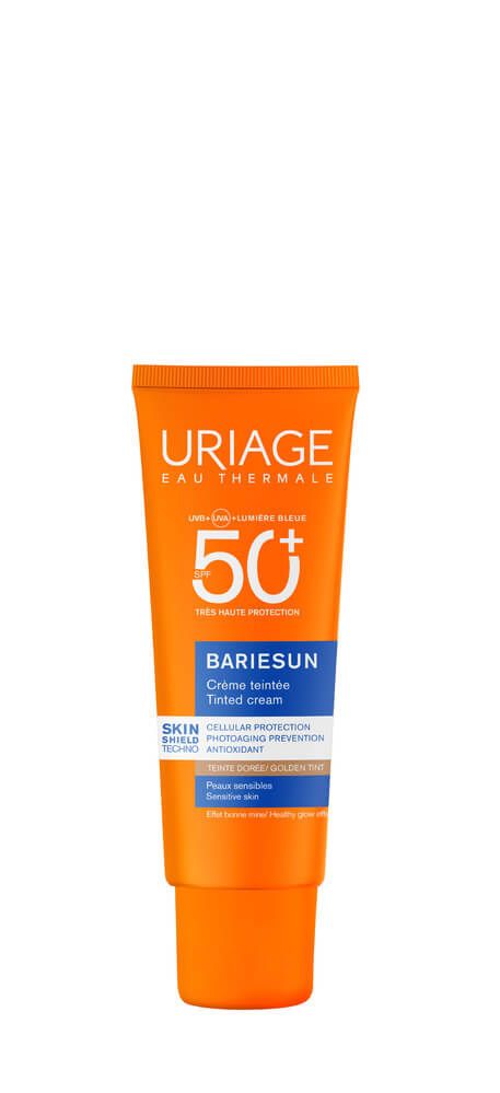 Uriage Bariesun Skin Shield Слънцезащитен тониран крем за лице SPF50+ 50 мл Златист нюанс