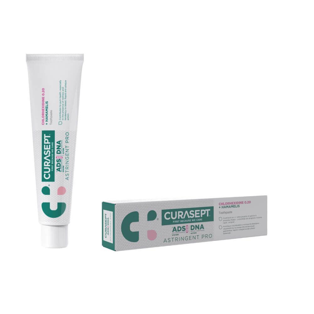 Curasept ADS NEW DNA ASTRINGENT PRO Паста за зъби против кървене с 0.2% хлорхексидин 200 мл