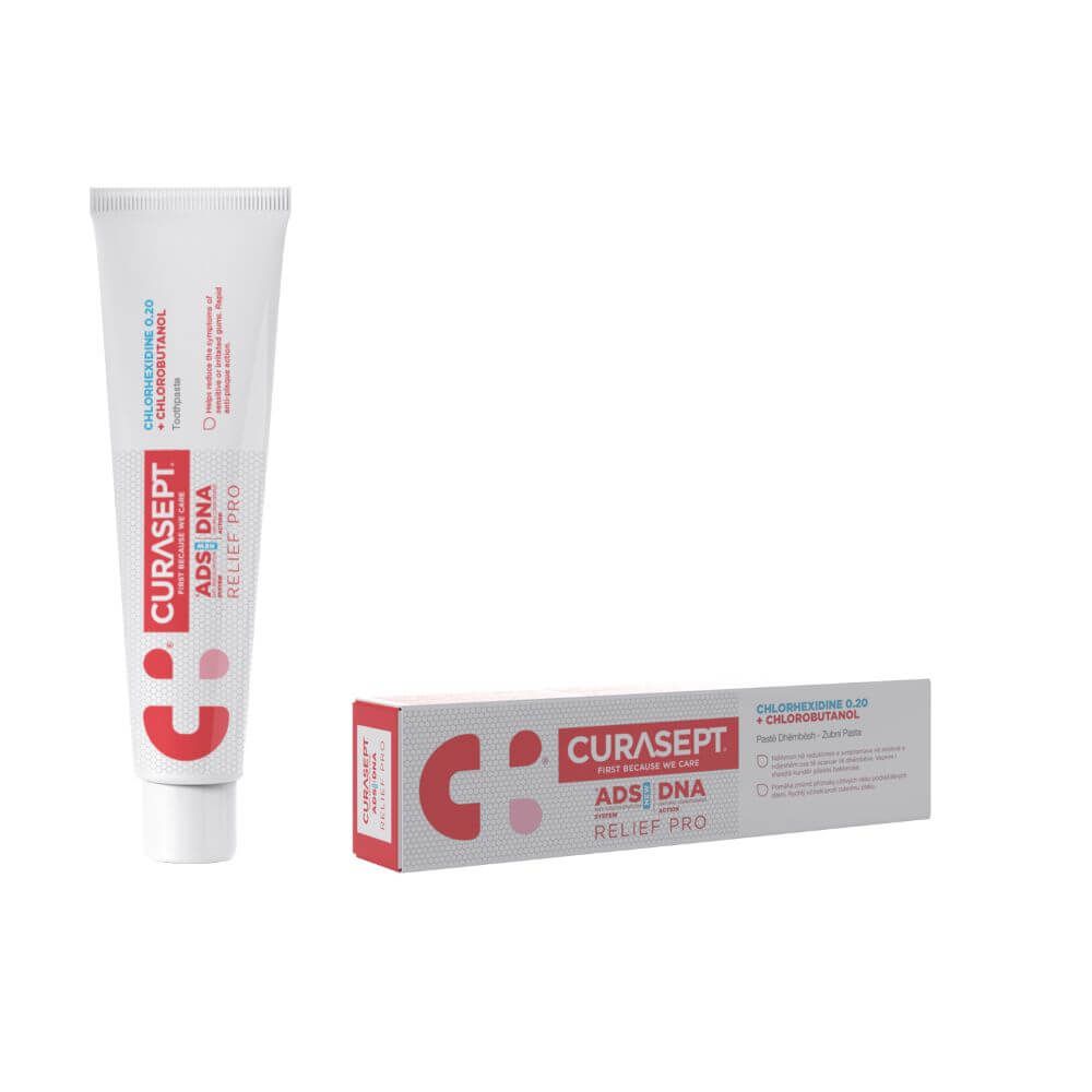 Curasept ADS NEW DNA RELIEF PRO Паста за зъби за успокояване на болката с 0.2% хлорхексидин 75 мл