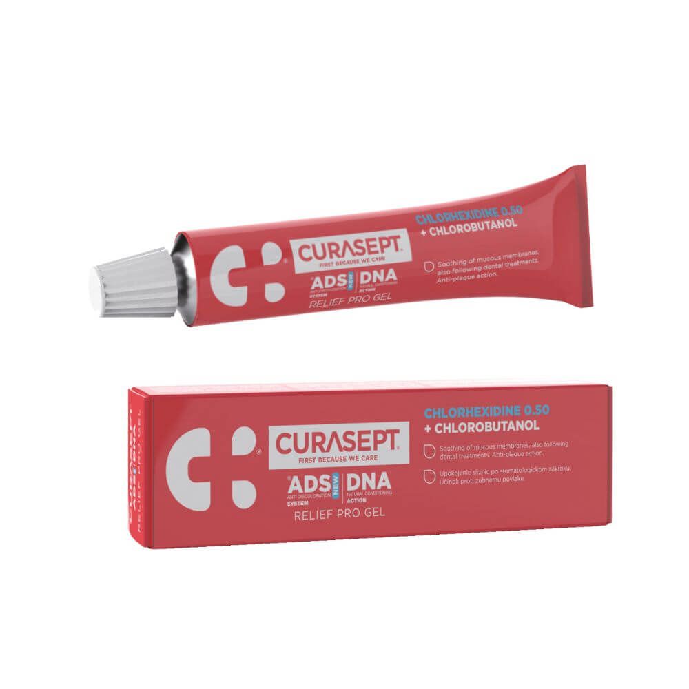 Curasept ADS NEW DNA RELIEF PRO Гел за локална терапия за успокояване на болката с 0.5% хлорхексидин 30 мл