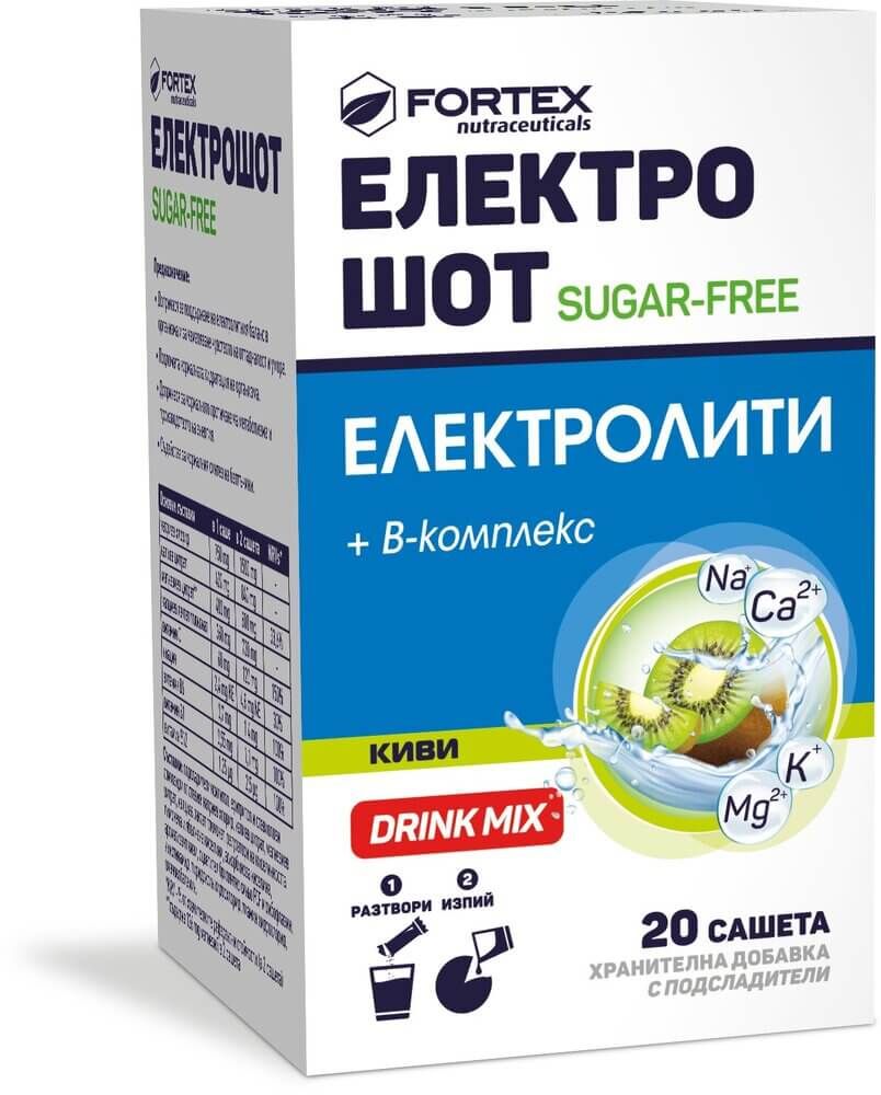 Fortex Електро Шот Електролити без захар х 20 сашета