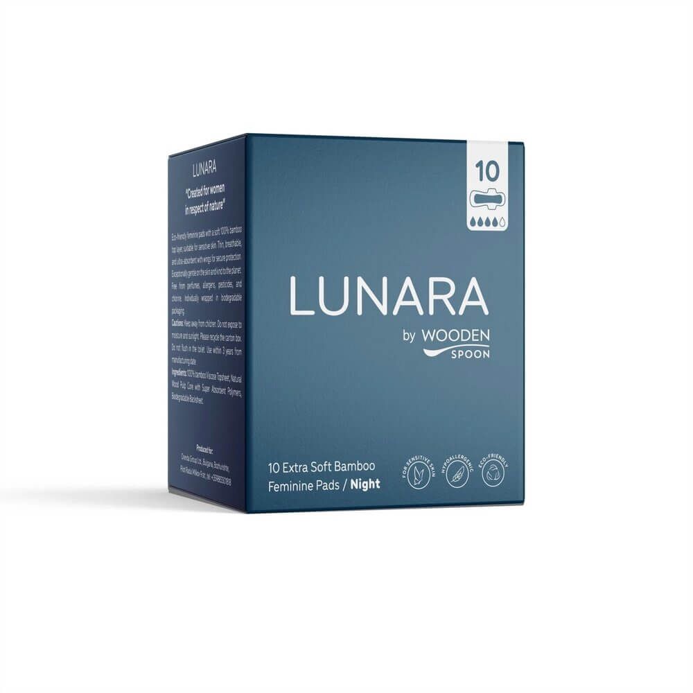 Wooden Spoon Lunara WS Дамски превръзки бамбукови нощни х 10 бр