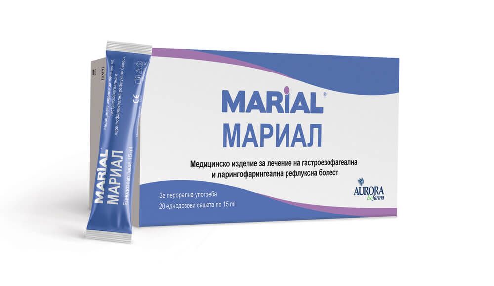 Marial При гастроезофагеален рефлукс (ГЕРБ) и ларингофарингеален рефлукс (ЛФРП) х 20 сашета