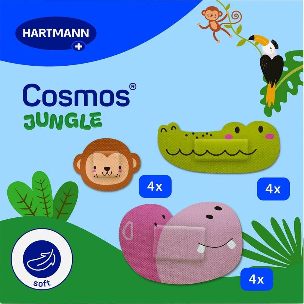 Hartmann Cosmos Jungle Детски водоустойчив пластир 3 размера 12 бр