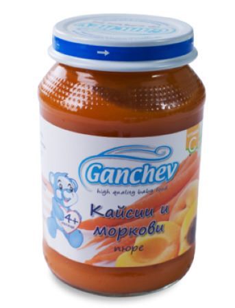 Ganchev Пюре кайсии и моркови 4М+ 190 гр