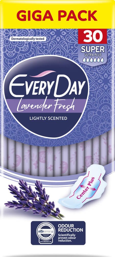 EveryDay Lavender Fresh Super Ultra Plus Дамски превръзки с крилца х 30 бр