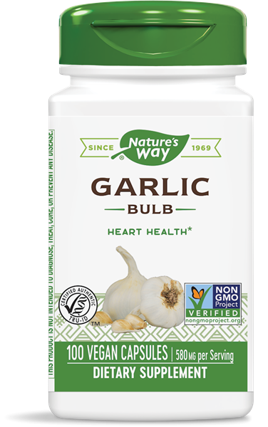 Nature's Way Garlic Bulb Луковица от чесън за здраво сърце и силен имунитет 580 мг х100 V капсули
