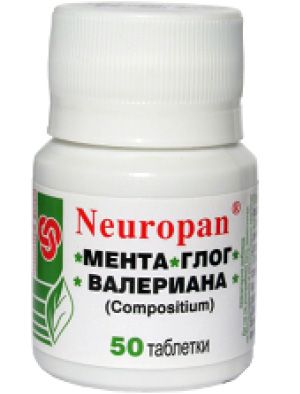 Neuropan Мента, Глог и Валериана х 50 таблетки Панацея 2001