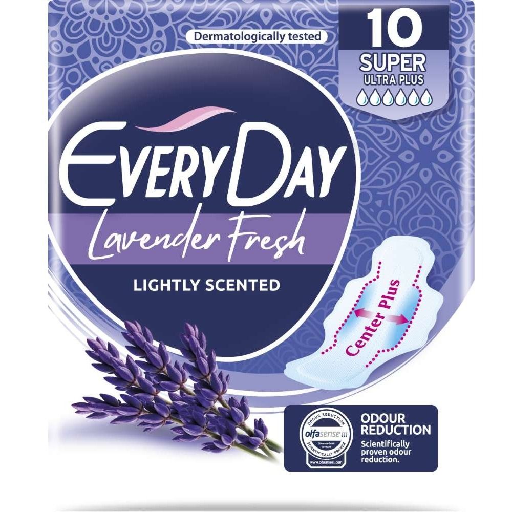 Everyday Lavander Fresh Super Ultra Plus Дамски превръзки с крилца 10 бр