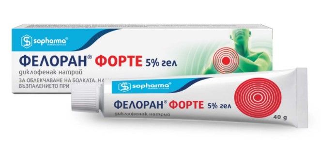 Фелоран Форте 5% Гел за болки и възпаления в сухожилията 40 гр Sopharma