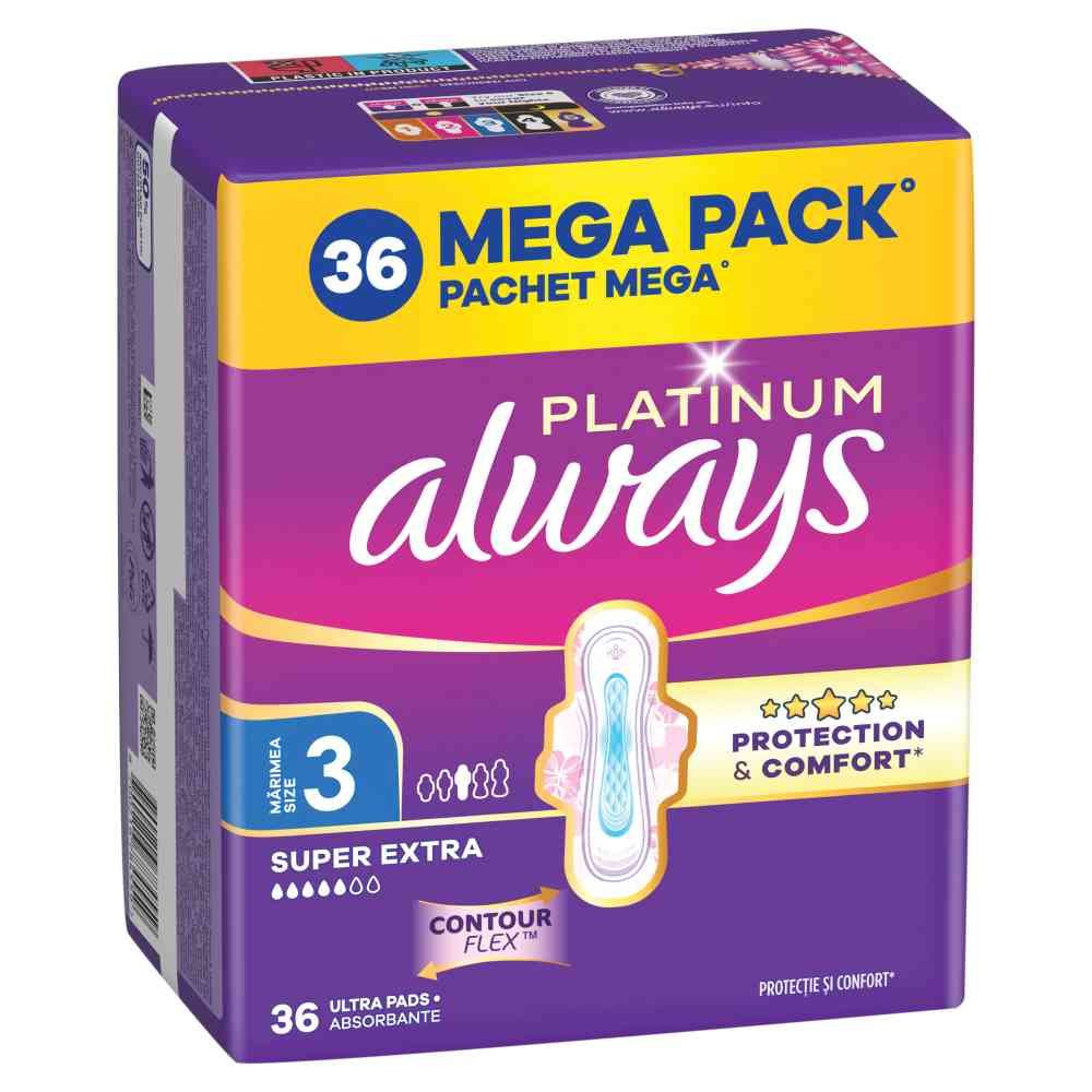 Always Platinum Super Extra Дамски превръзки Размер 3 х 36 бр.