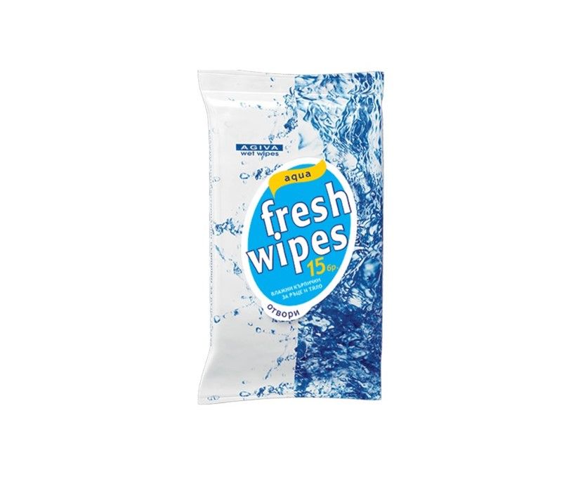Agiva Aqua Fresh Wipes Мокри кърпички 15 бр