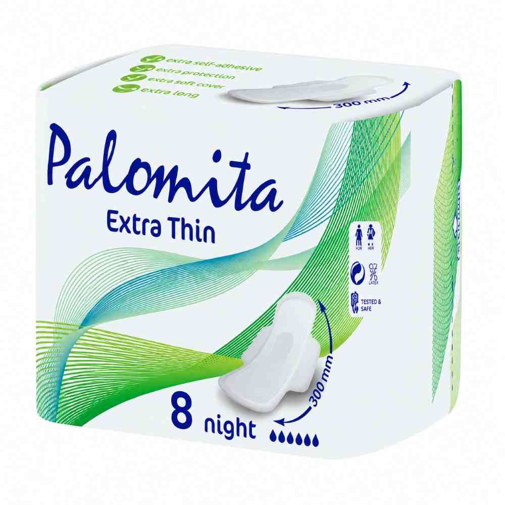 Palomita Extra Thin & Long Дамски нощни превръзки 8 бр