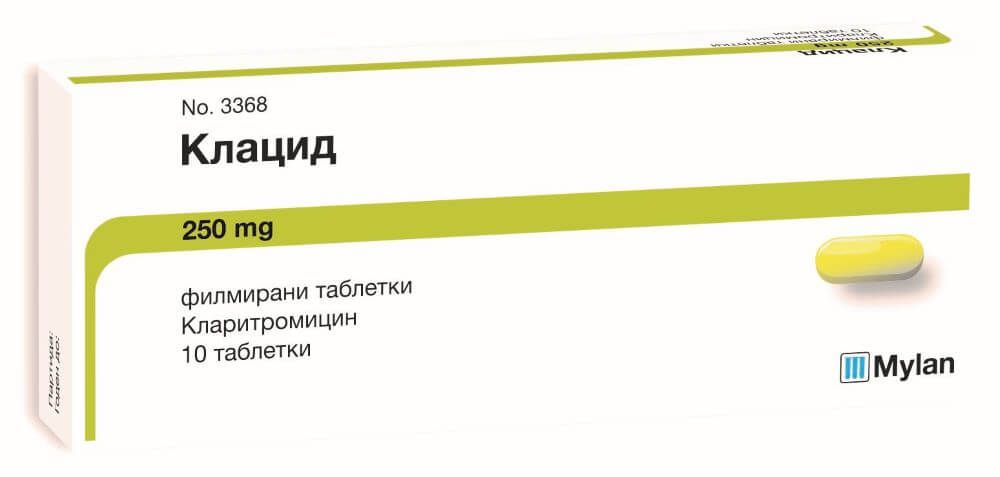 Клацид 250 мг x 10 таблетки Мylan