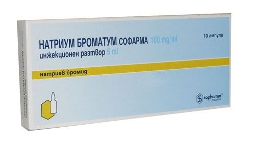 Натриум броматум инжекционен разтвор 100 мг/мл 10 ампули х 5 мл Sopharma