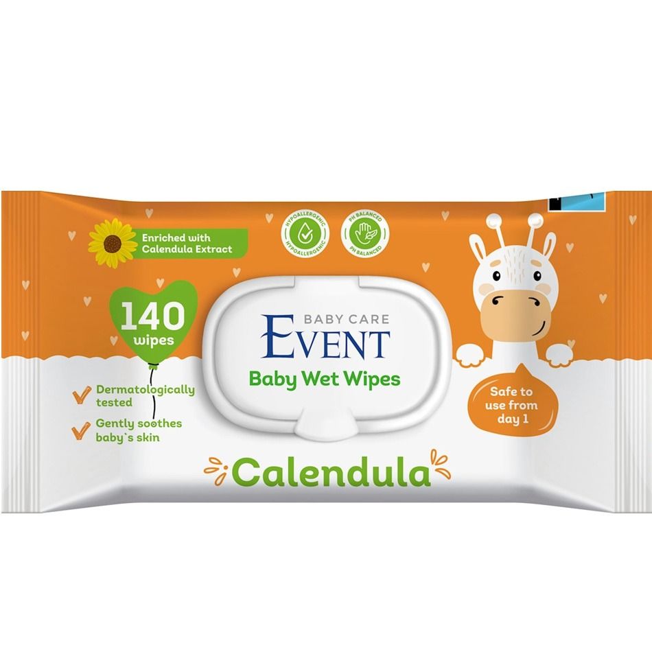 Event Бебешки мокри кърпи с невен 140 бр
