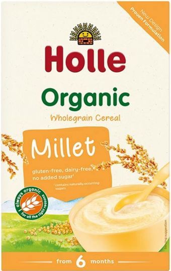 Holle Био бебешка безмлечна каша с просо без глутен 6М+ 250 гр