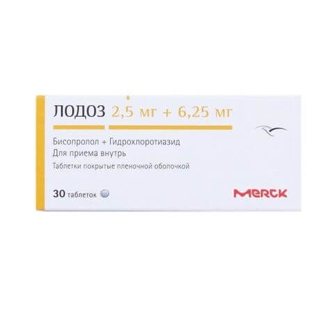 Лодоз 2.5 мг/6.25 мг х 30 таблетки Merck