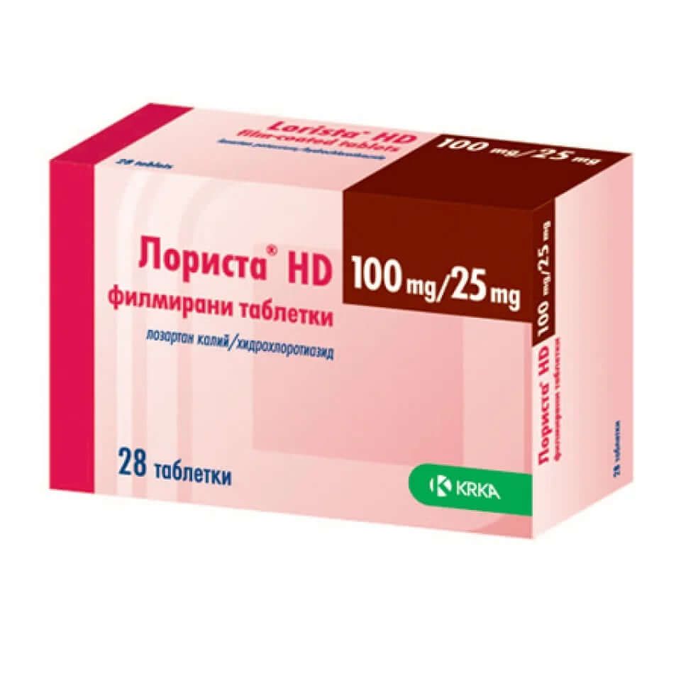 Лориста HD 100 мг/25 мг х 28 таблетки KRKA
