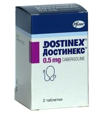Достинекс 0.5 мг х 2 таблетки Pfizer