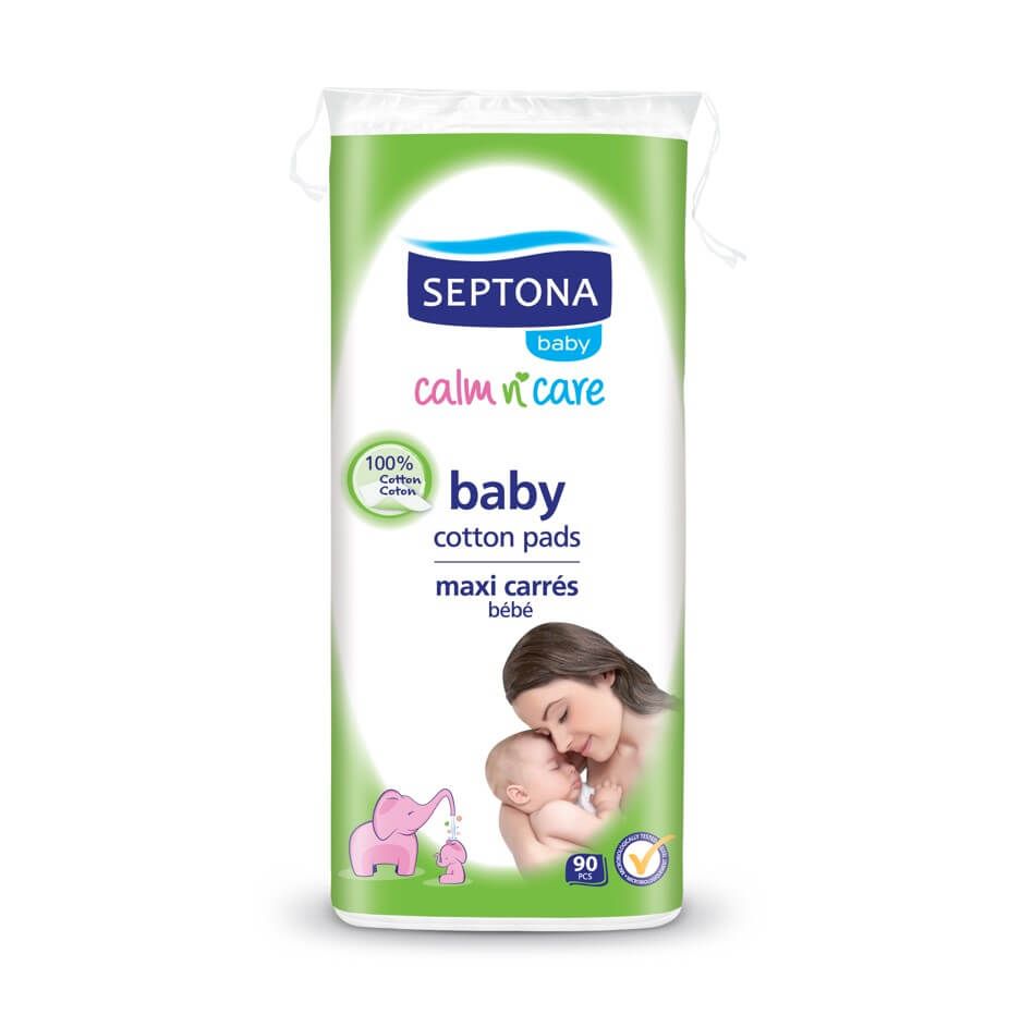 Septona Baby Calm n' Care Big Pack Памучни тампони за почистване на бебешка кожа 90 бр
