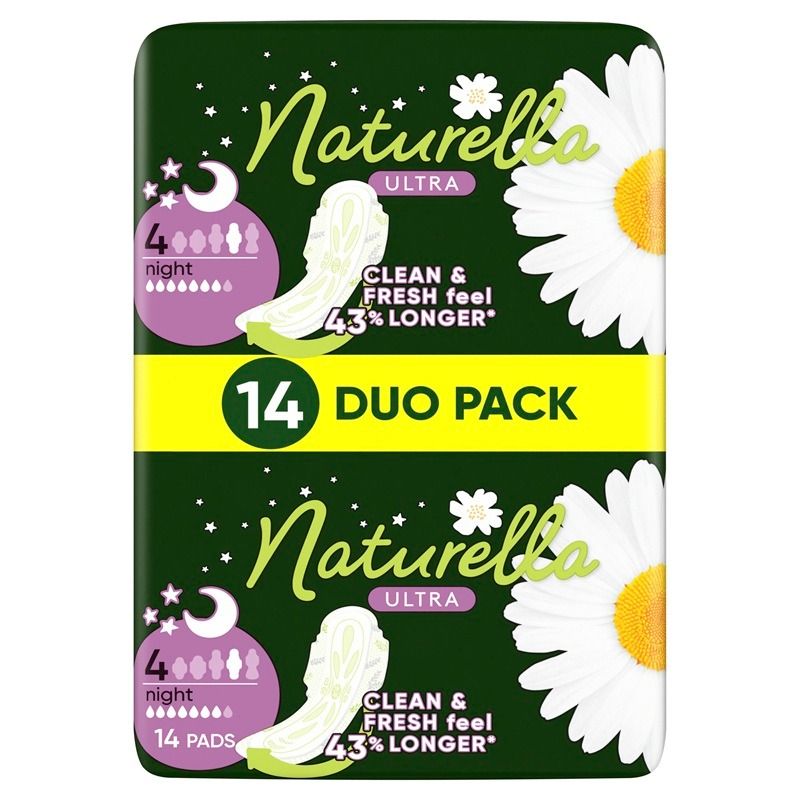 Naturella Ultra Night Duo pack Дамски нощни превръзки с лайка 14 бр