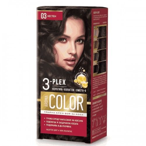 Color 3-Plex Трайна крем боя за коса Цвят №03 Кестен