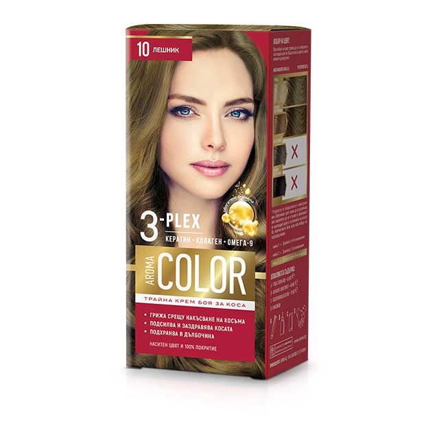 Color 3-Plex Трайна крем боя за коса Цвят №10 Лешник