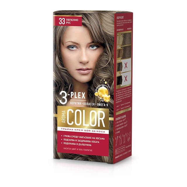 Color 3-Plex Трайна крем боя за коса Цвят № 33 Пепелно рус