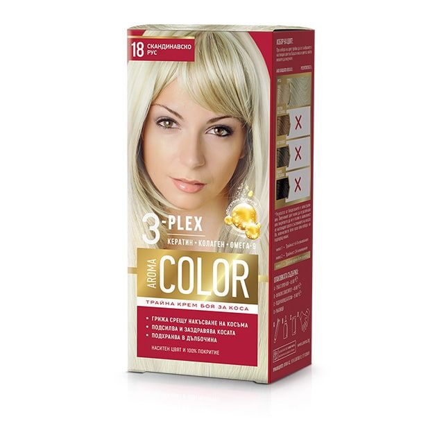 Color 3-Plex Трайна крем боя за коса Цвят № 18 Скандинавско рус