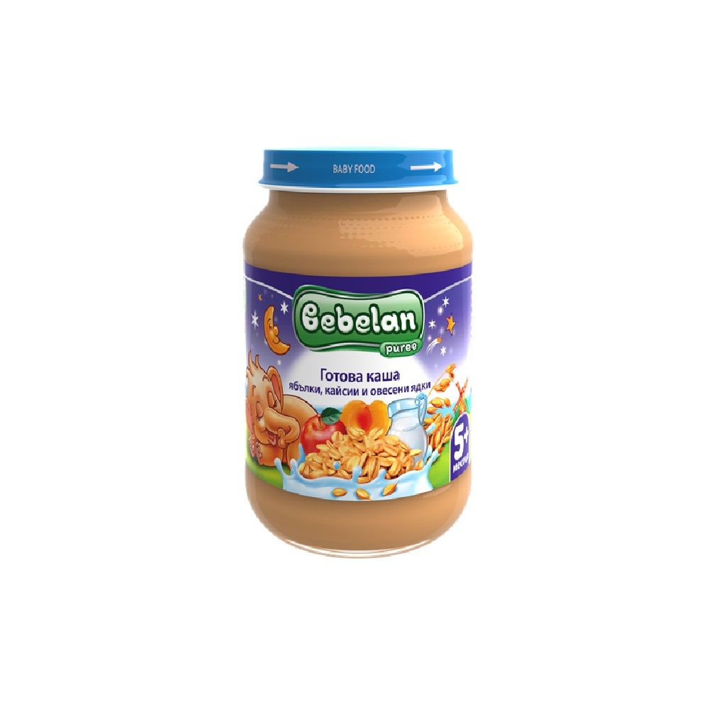 Bebelan Готова каша ябълки, кайсии и овесени ядки 5М+ 190 гр