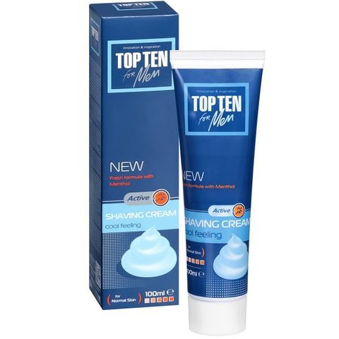 Top Ten for Men Active Крем за бръснене за мъже 100 мл