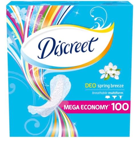 Discreet Deo Spring Breeze Ежедневни дамски превръзки морски бриз 100 бр