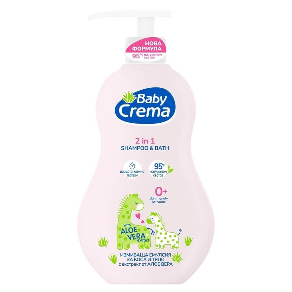 Baby Crema Измиващ гел 2 в 1 с алое вера 0М+ 400 мл