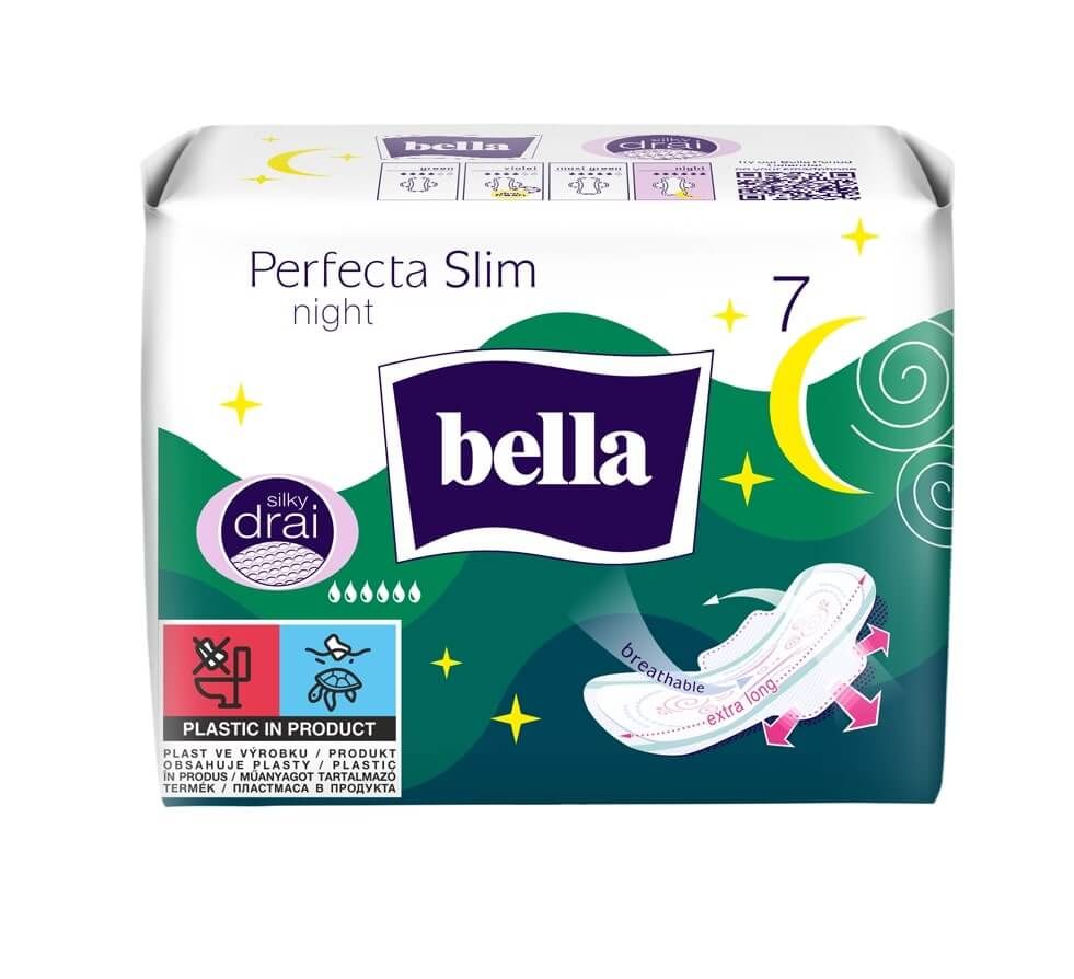 Bella Perfecta Slim Night Ултра тънки нощни превръзки коприна с крилца х 7 бр