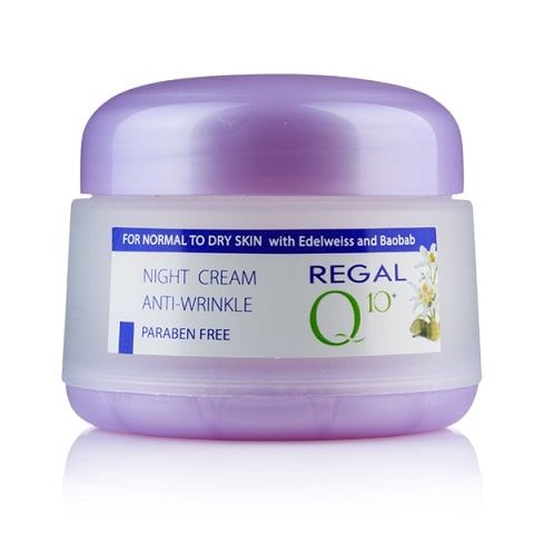 Regal Q10+ Нощен крем против бръчки с еделвайс и масло от баобаб 50 мл