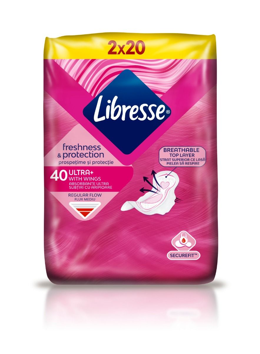 Libresse Freshness & Protection Ultra+ Дамски превръзки x 40 бр.
