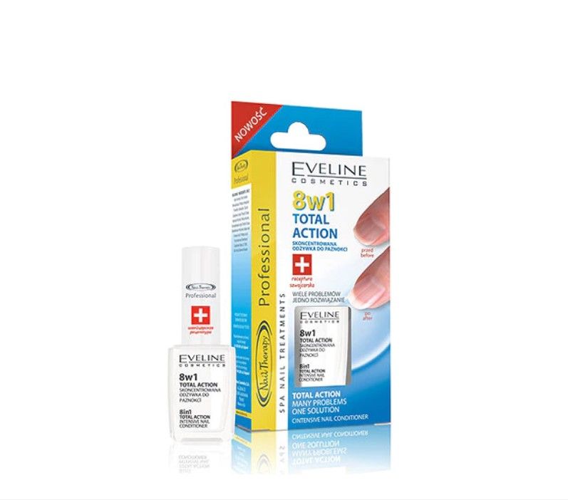 Eveline Cosmetics Total Action Балсам за нокти 8в1 12 мл