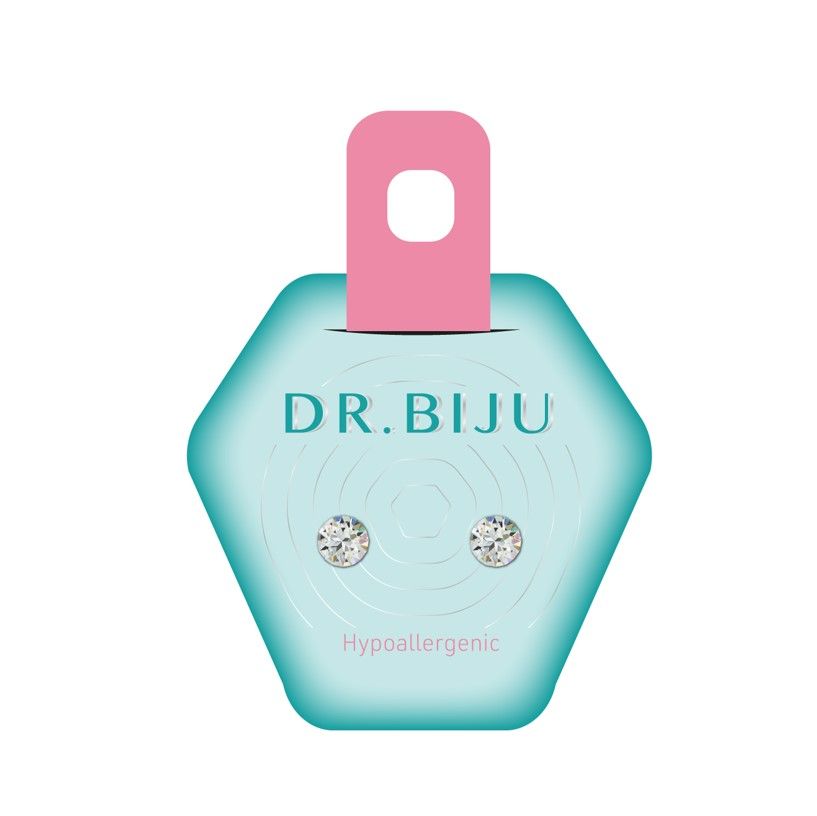 Dr. Biju Hypoallergenic Хипоалергенни обеци с кръгли кристали DXI53C001