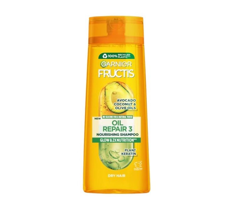 Garnier Fructis Oil Repair 3 Подхранващ шампоан за суха коса с комплекс от 3 масла и кератин 250 мл