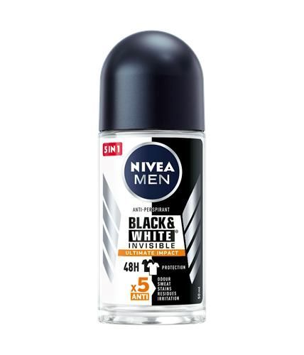 Nivea Men Black & White Invisible Ultimate Impact Дезодорант рол-он против изпотяване за мъже 50 мл