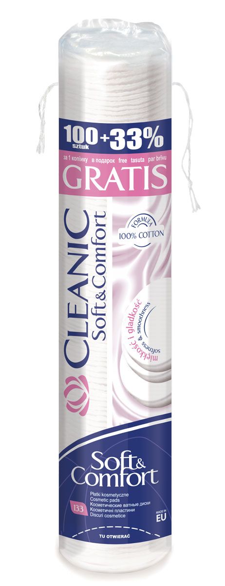 Cleanic Soft & Comfort Тампони за почистване на грим х 100+33% гратис бр/опаковка