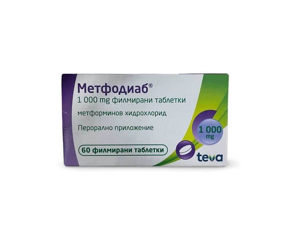Метфодиаб 1000 мг х 60 таблетки Teva